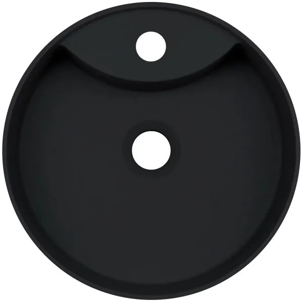 Deante CQS_NU4B - Lavoar SILIA pentru blat, cu orificiu, Ø 36 cm, granit/negru