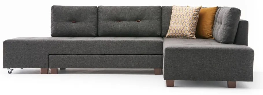 Colțar gri închis extensibil (colț pe partea dreaptă) Manama – Balcab Home