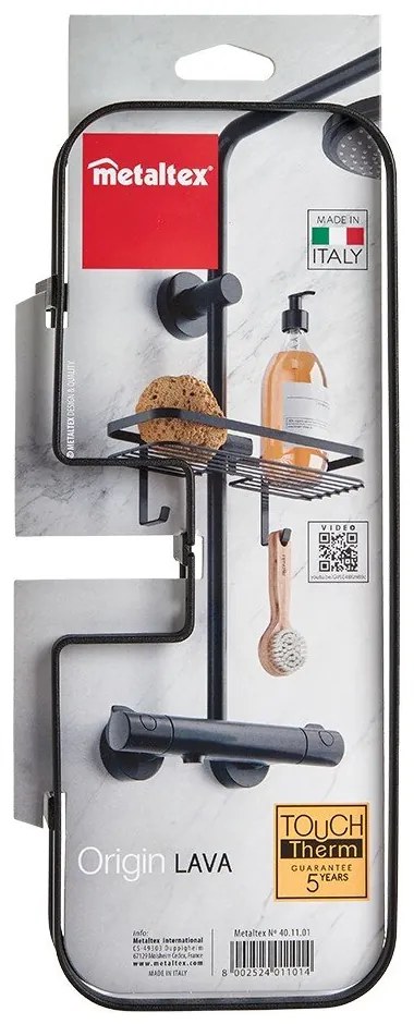 Raft pentru baie Metaltex Origine, negru