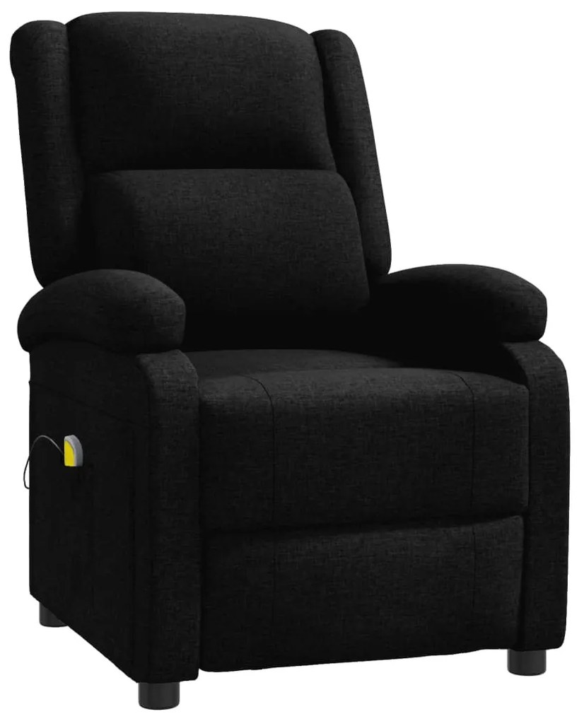 342429 vidaXL Fotoliu de masaj spătar aripi, negru, material textil