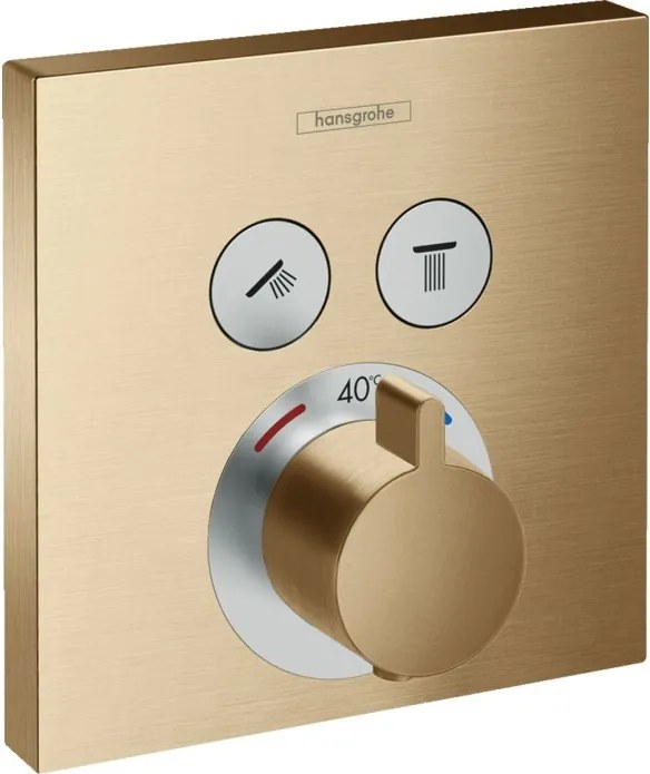 Baterie cada/dus cu termostat, Hansgrohe ShowerSelect, montaj incastrat, bronz periat, 15763140