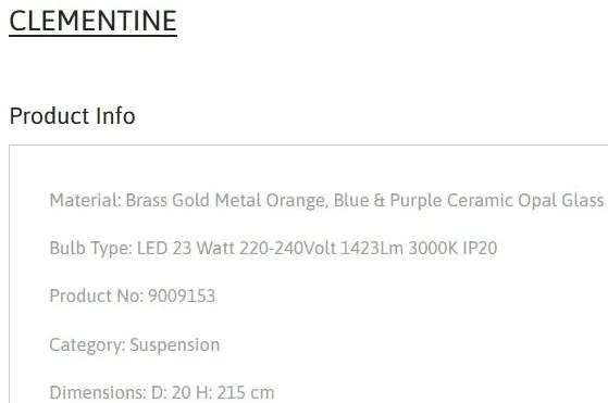 Pendul ceramic design modern LED CLEMENTINE
