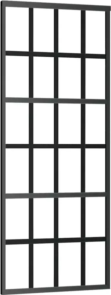 vidaXL Ușă glisantă, negru, 76x205 cm, sticlă ESG și aluminiu