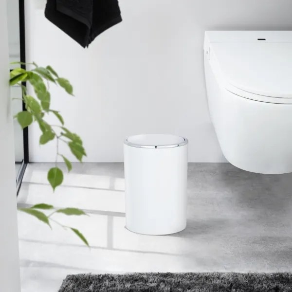 WENKO 22554100 - Coș INCA, 18,5 x 25,5 cm, alb/crom lucios