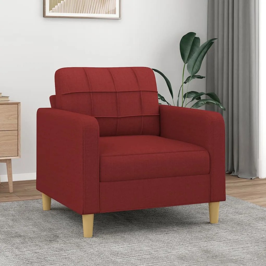 348603 vidaXL Fotoliu canapea, roșu vin, 60 cm, material textil
