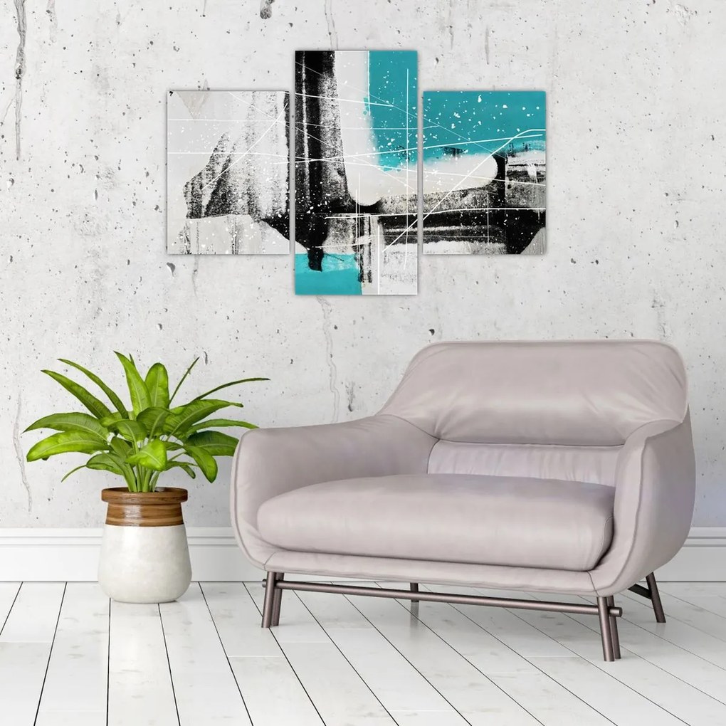 Tablou - Abstract turcoaz (90x60 cm)