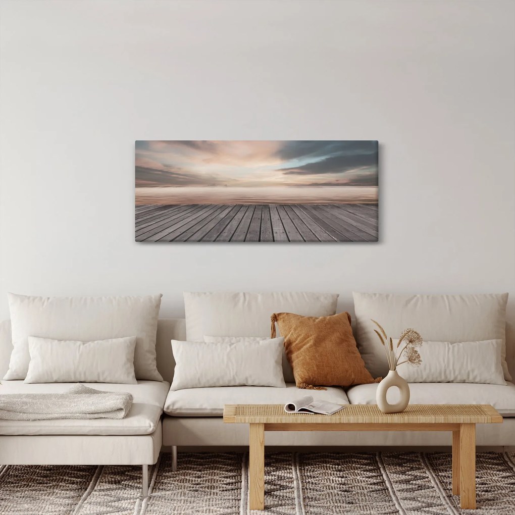Tablou - Pier la apus de soare (120x50 cm)