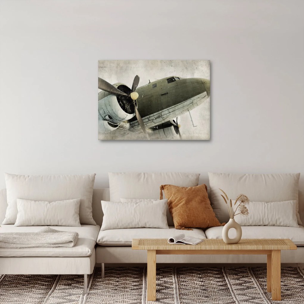 Tablou - Avion vechi cu elice (70x50 cm)