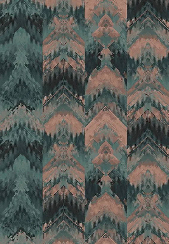 Tapet Reflections, Jade Green Luxury Geometric, 1838 Wallcoverings, 6.5mp / rola