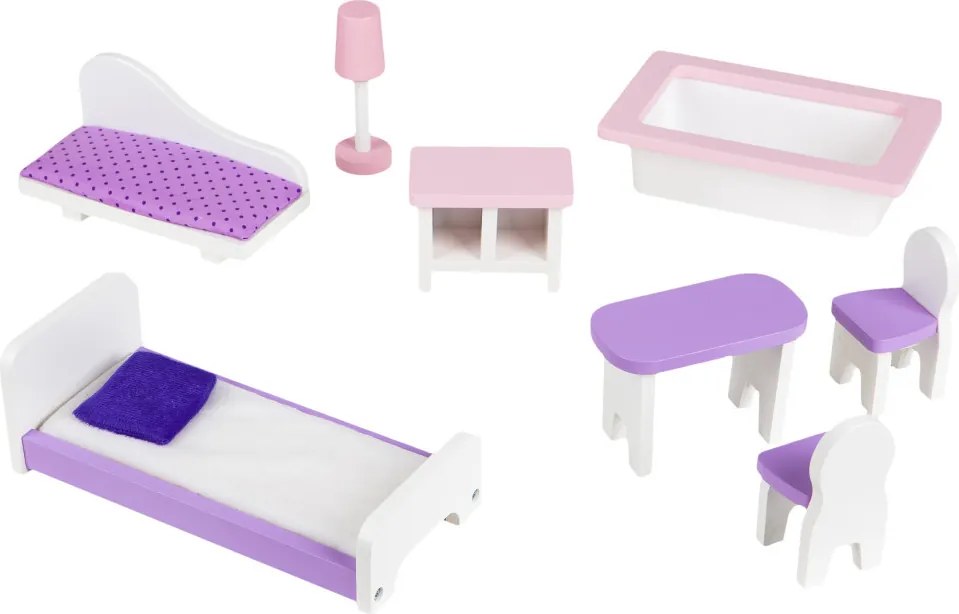 Jagodowa Residence casă de păpuși din lemn cu mobilier