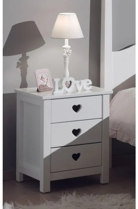 Set Mobilier Cameră Copii AMORI, 6 Piese, Alb, Stil Romantic – Vipack