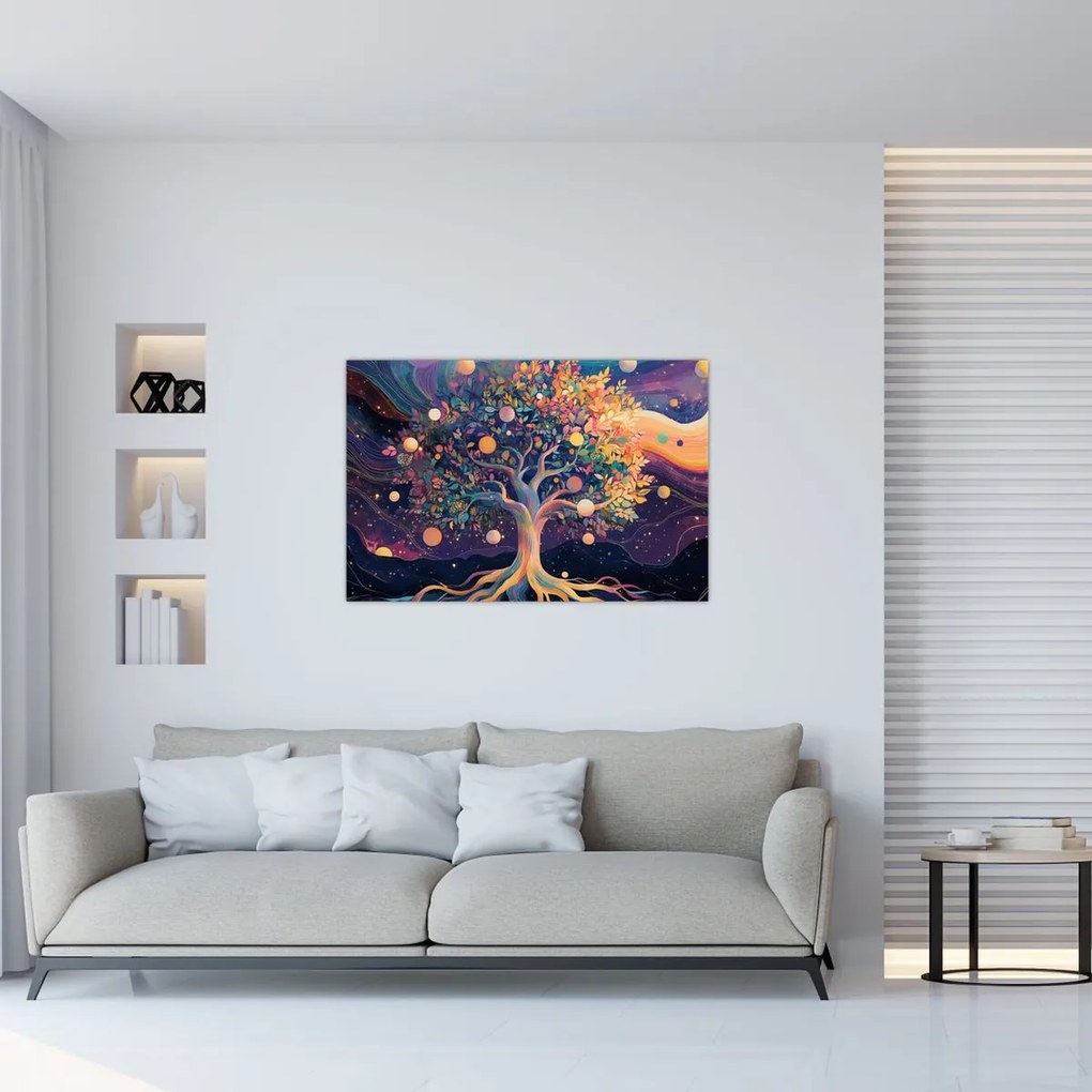 Tablou – Arbore violet plin de energie (90x60 cm)