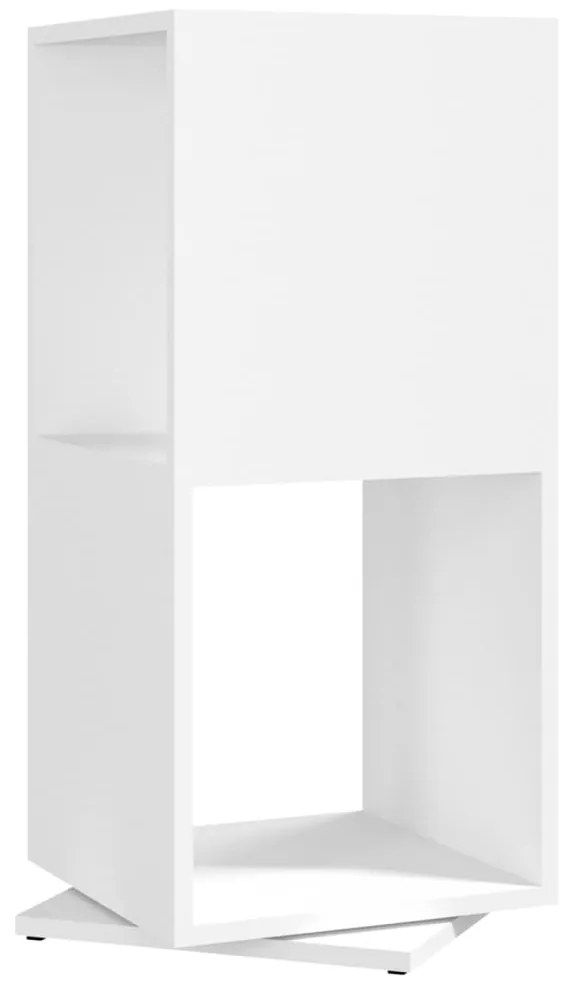 339557 vidaXL Dulap rotativ, alb, 34,5x34,5x75,5 cm, lemn prelucrat