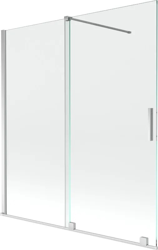 Mexen Velar perete despărțitor pentru cadă, cu 2 canaturi, glisant, 150 x 150 cm, transparent, crom - 896-150-000-01-01