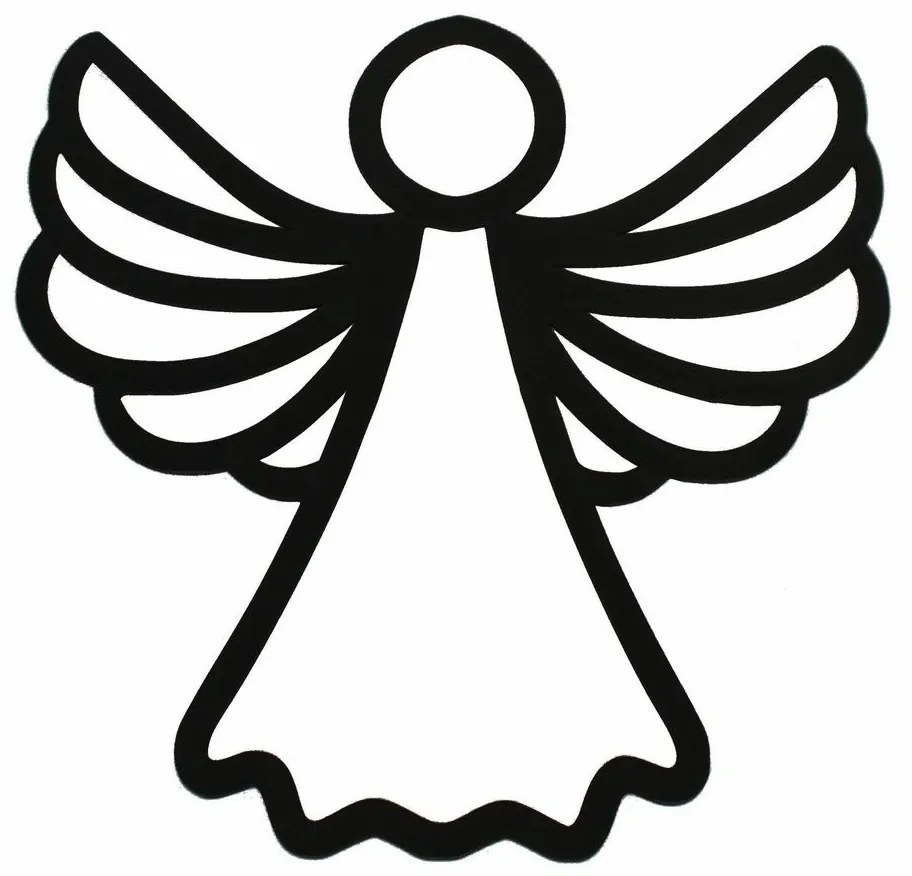 Decorațiuni de perete din lemn pentru CrăciunAngel silhouette negru, 35 x 35 cm