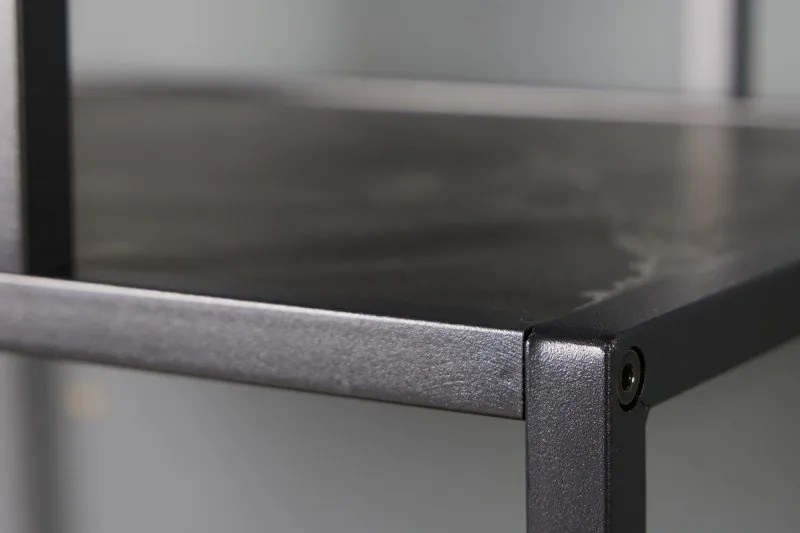 Raft de perete design industrial Slim Line 90cm, negru