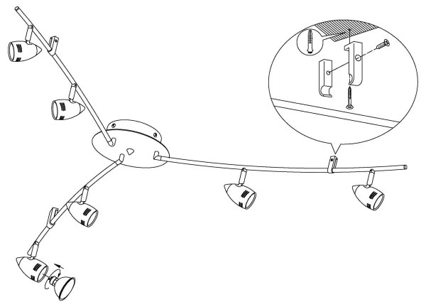 Eglo 92645 - Spot LED MAGNUM 6xGU10/3W/230V