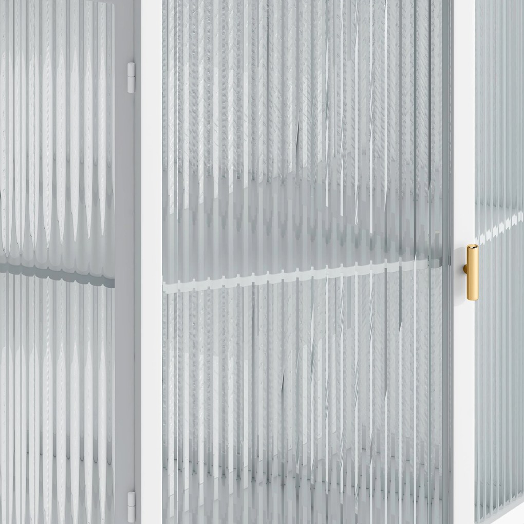 Dulap colțar cu ușă din sticlă, Alb | Aosom Romania