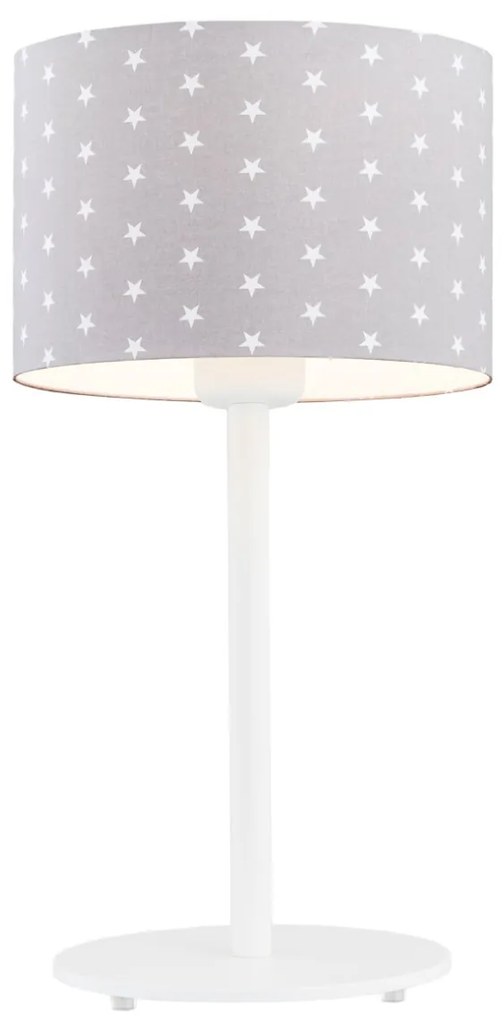Veioza/Lampa de masa pentru camera copii MAGIC gri cu stele albe