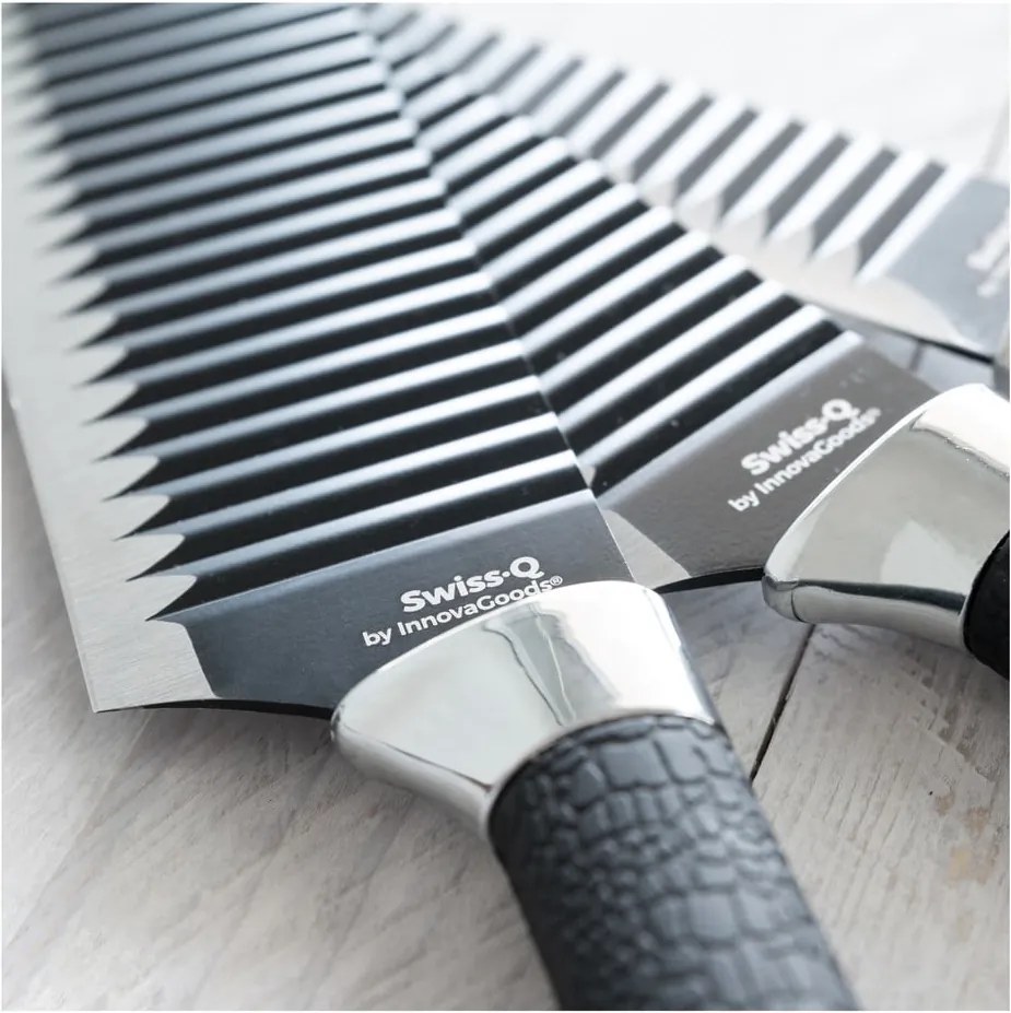 Set 4 cuțite din inox InnovaGoods Swiss Q Shark