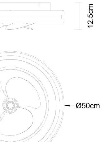 Lustra LED cu ventilator si telecomanda GATIAN lemn