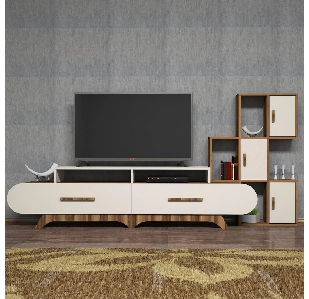 Masă TV/Dulap Florian S (Nuc + Crem). 1088294