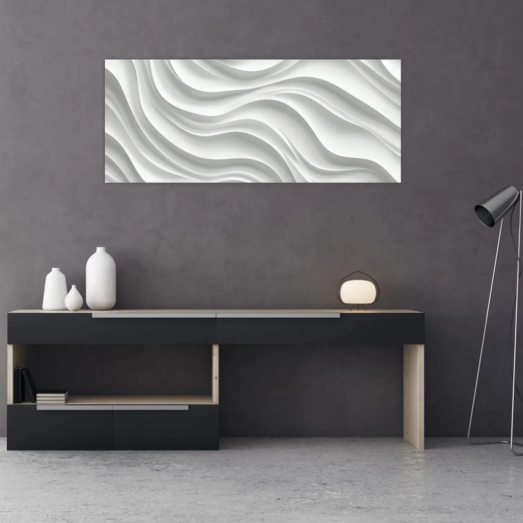 Tablou - Valuri Albe 3D (120x50 cm)