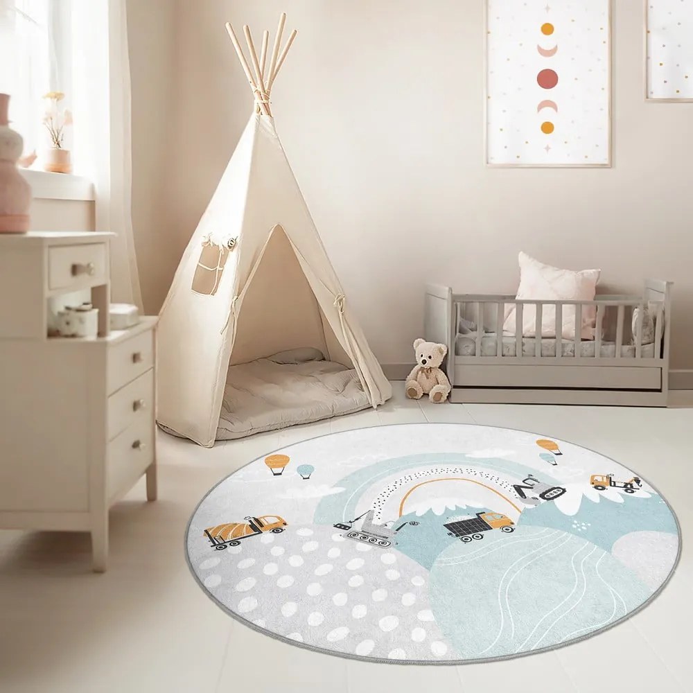 Covor pentru copii lavabil ø150 cm Snowy Hills – Mila Home