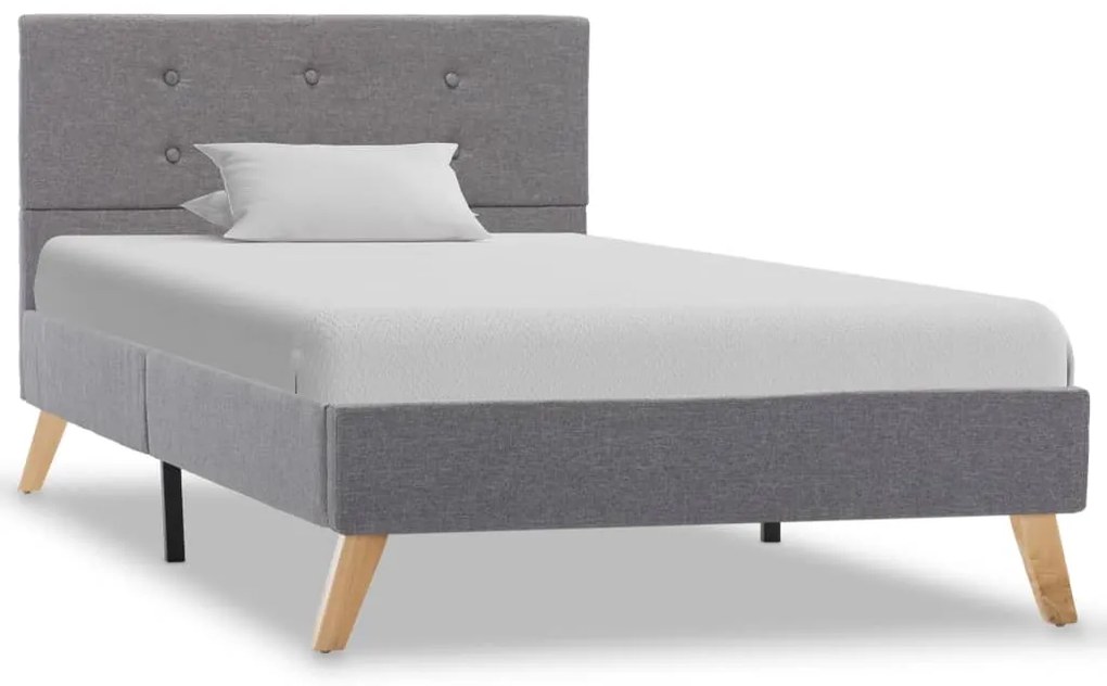 284816 vidaXL Cadru de pat, gri deschis, 90 x 200 cm, material textil