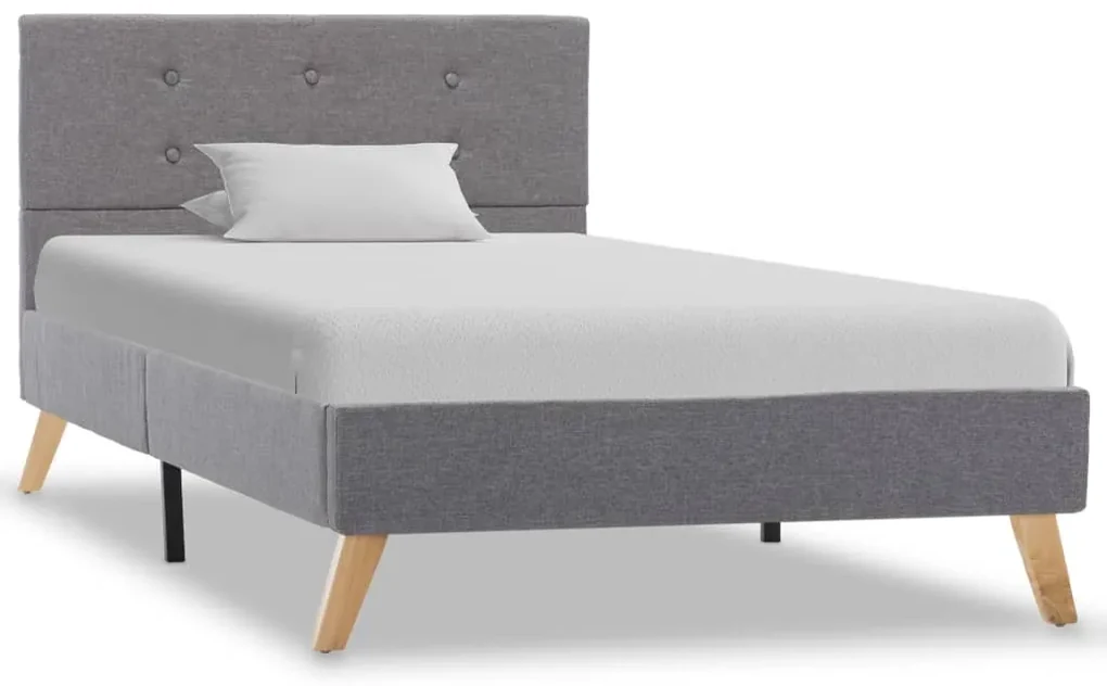 284816 vidaXL Cadru de pat, gri deschis, 90 x 200 cm, material textil