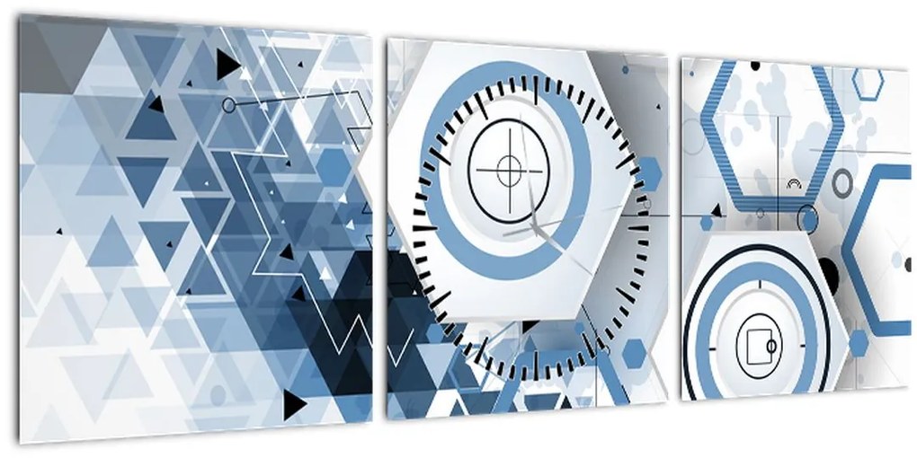 Tablou - Abstract geometric (cu ceas) (90x30 cm)