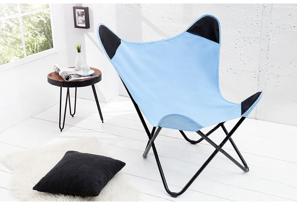 Scaun Butterfly material albastru