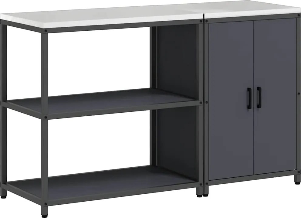 vidaXL Set de depozitare pentru bucătărie cu raft 2 pcs Antracit