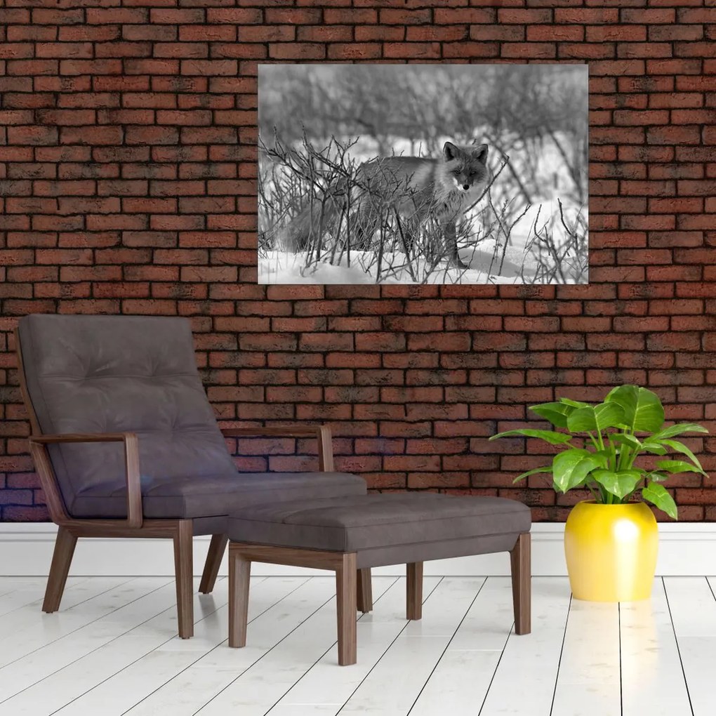 Tablou - Vulpe în timpul iernii (90x60 cm)