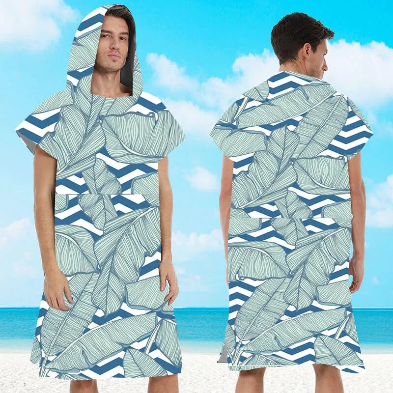 Poncho prosop de plaja NAVARI albastru 80x145 cm
