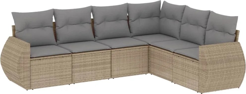 vidaXL Set canapele de grădină cu perne, 6 piese, bej, poliratan
