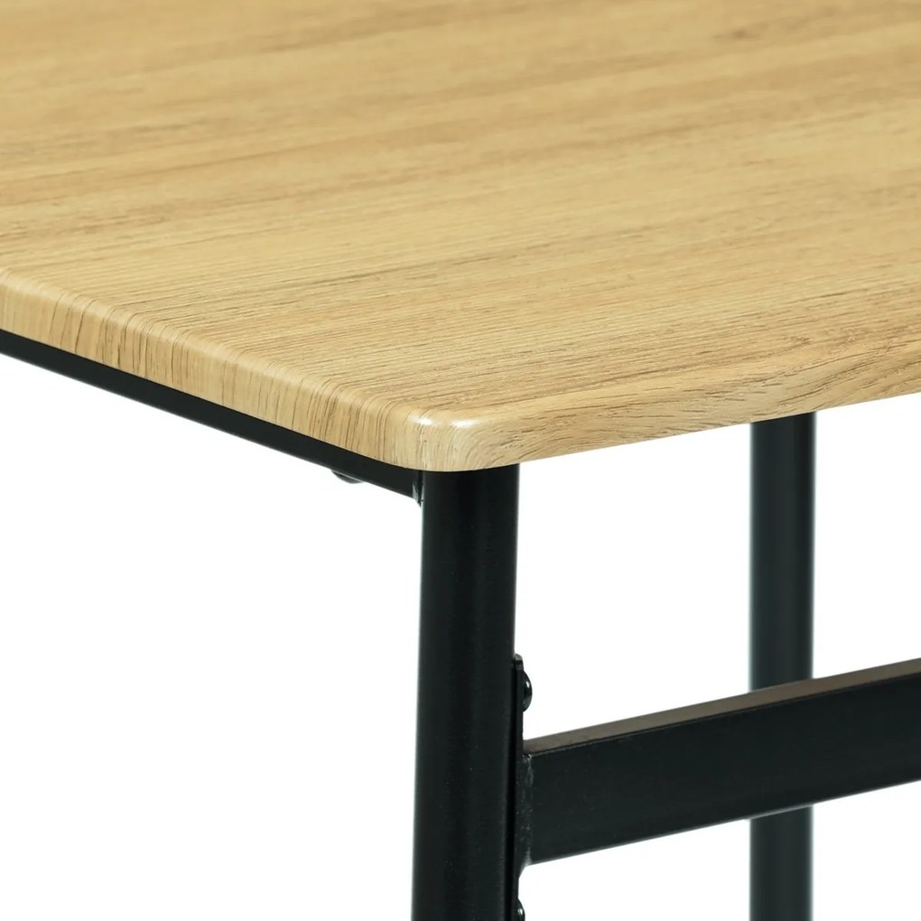 Set de masă Industrial cu 4 scaune, 110 x 70 x 76cm, stejar sălbatic
