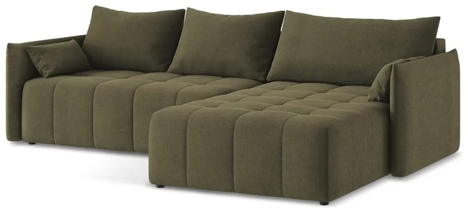 Colțar kaki extensibil/cu spațiu de depozitare (cu colț pe partea dreaptă/cu șezlong) Moku – Makamii