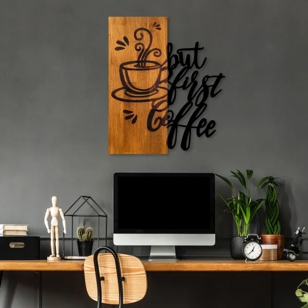 Decorațiune de perete 50x58 cm lemn/metal cafea
