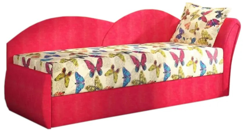 Expedo Canapea extensibilă RICCARDO, 200x80x75, butterfly + roșu (butterfly04/alova46), dreapta