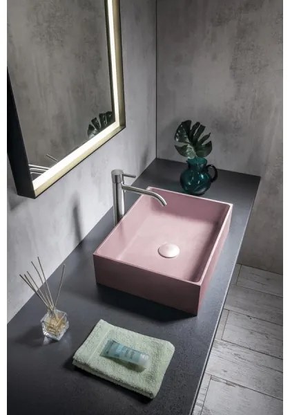 Sapho - Lavoar pentru montare pe blat 47,5x36,5 cm beton/roz