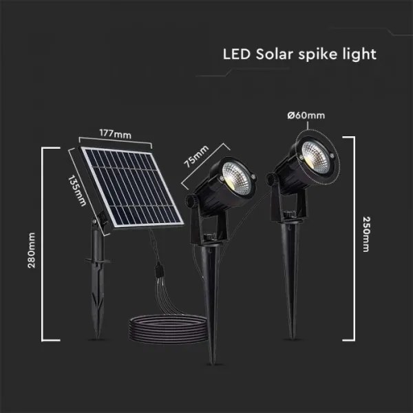 SET 2x Lampă solară LED exterior 2xLED/1,2W/3,7V IP65 3000K 4000 mAh