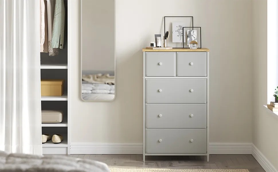 Comoda cu sertare HALLY 53x93 cm, stejar/alb