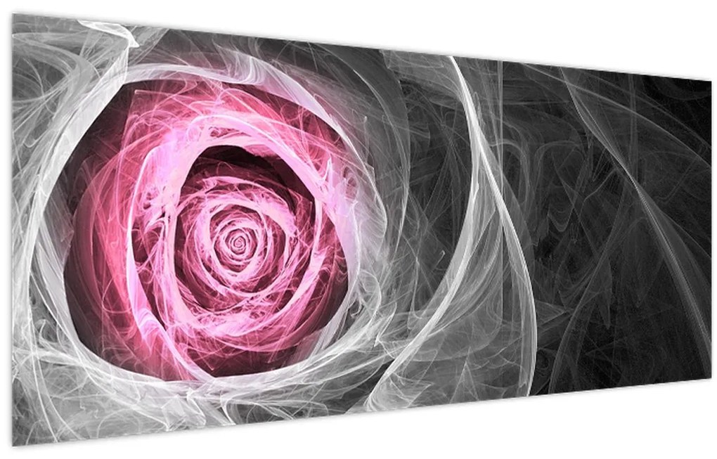 Tablou - Trandafir abstract, fucsia (120x50 cm)