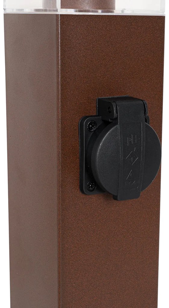 Lampă de exterior maro ruginiu 80 cm cu priză IP44 - Malios