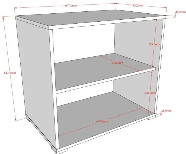 Bibliotecă deschisă pentru copii finisaj stejar din colecția Sam – compatibilă cu patul loft – Vipack