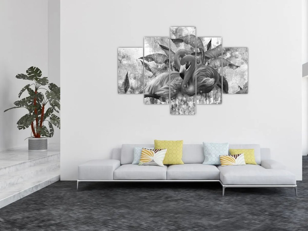 Tablou - Graffiti cu flamingo (150x105 cm)