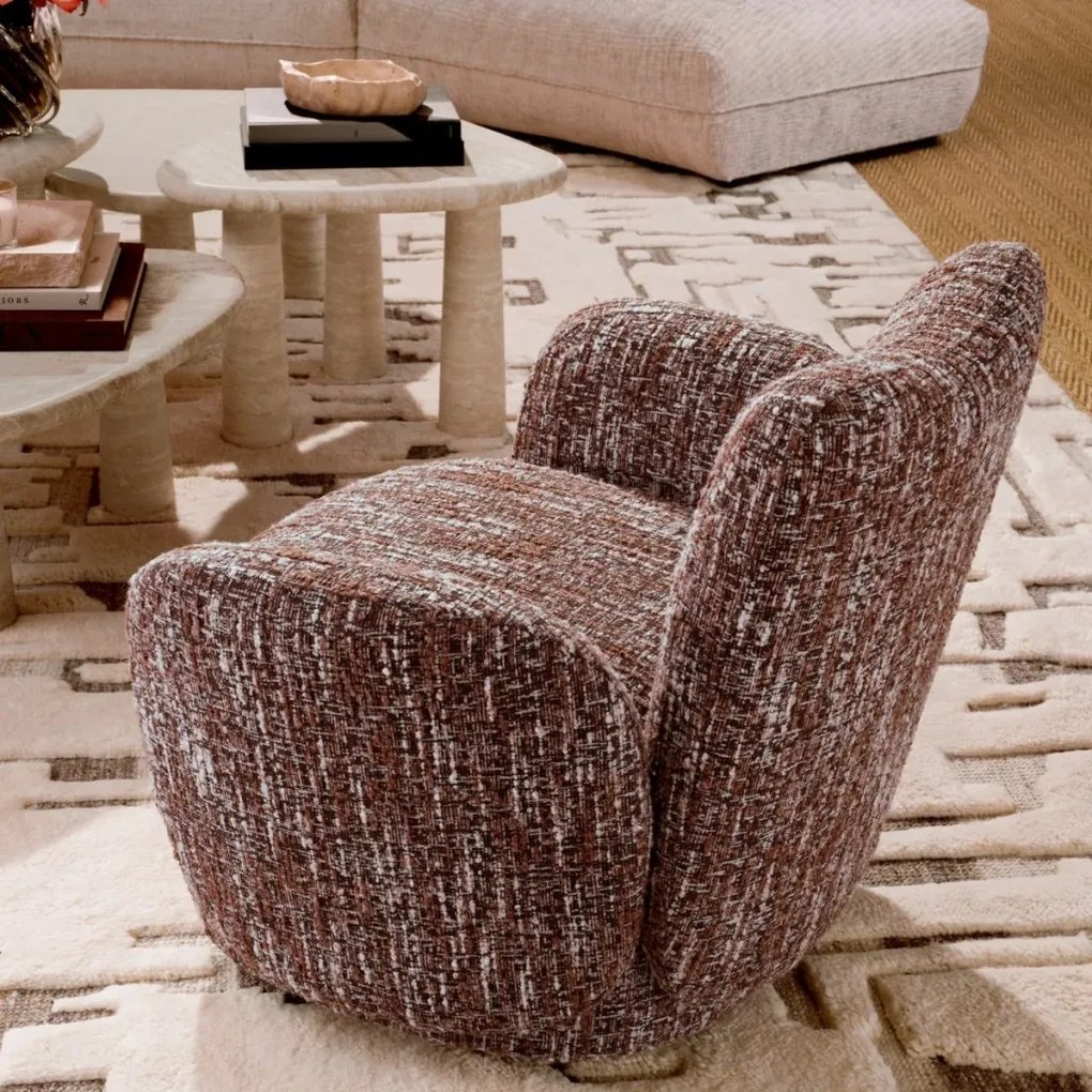 Fotoliu pivotant design LUX Merida, Boucle sonata red