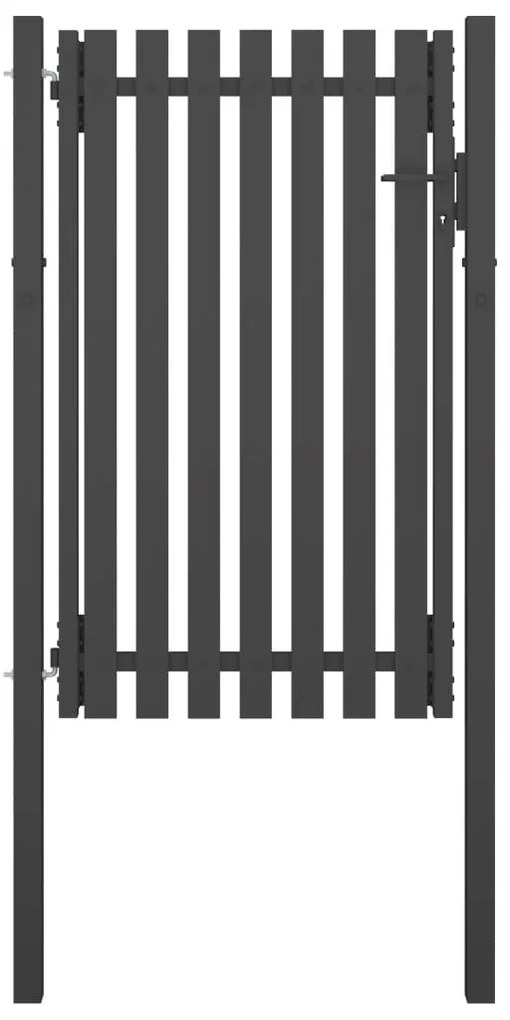 vidaXL Poartă de gard de grădină din oțel, 100x150 cm, antracit