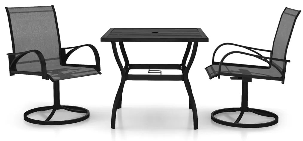 3060281 vidaXL Set mobilier de grădină, 3 piese, textilenă și oțel